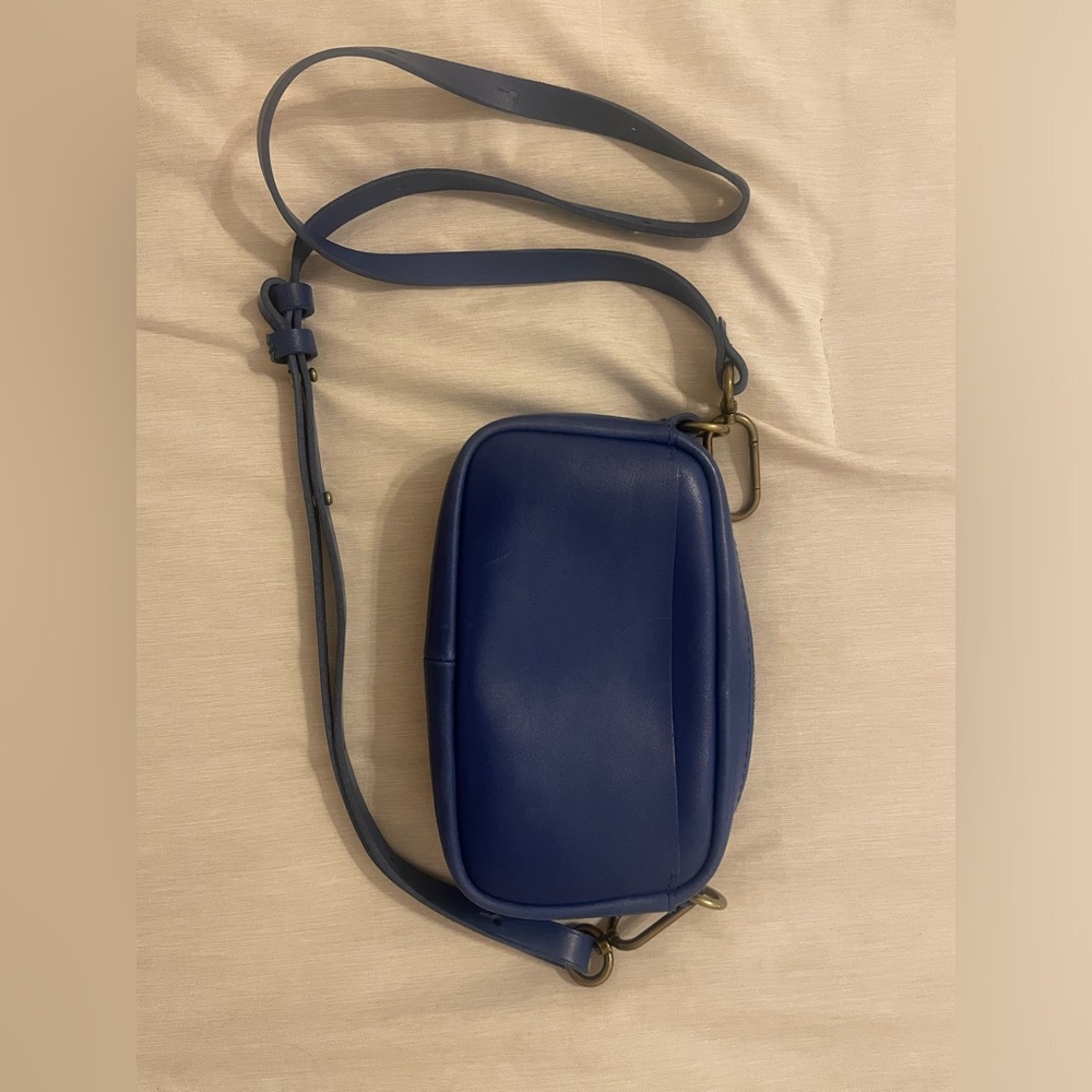 Madewell Blue Leather Crossbody Bag